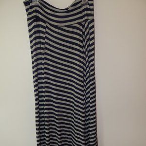 Blue and Grey Striped Skirt